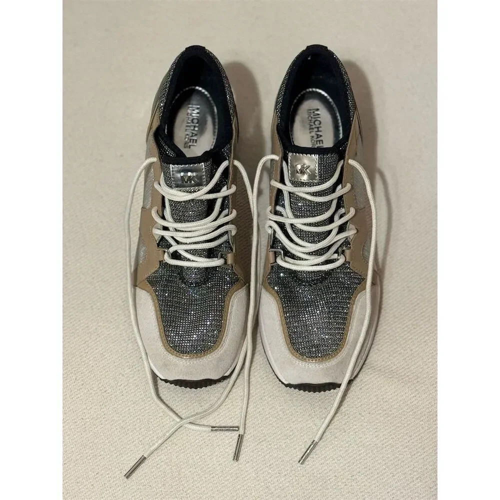 Michael Kors Liv Trainer Women's Sneakers Gray Size 8 Casual Athletic - Picture 3 of 10